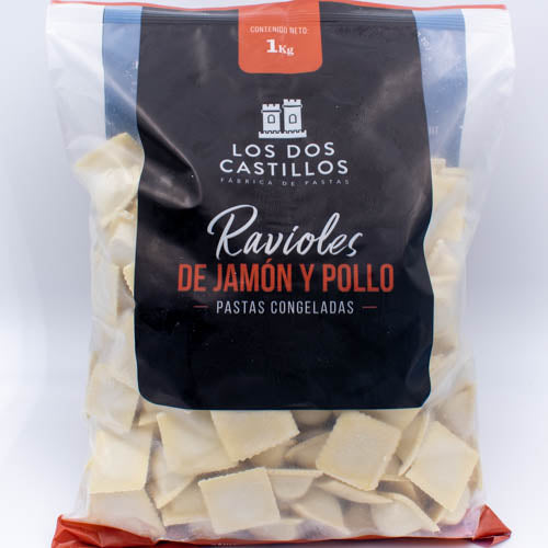 Ravioles de jamón y pollo congelados